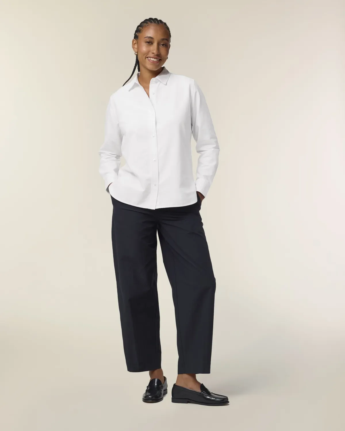Stella Oxford Shirt in white, voorkant