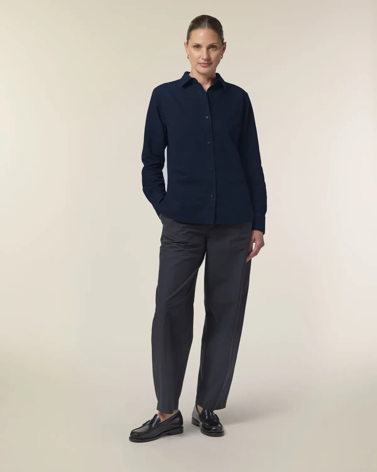 Stella Oxford Shirt in french navy, voorkant