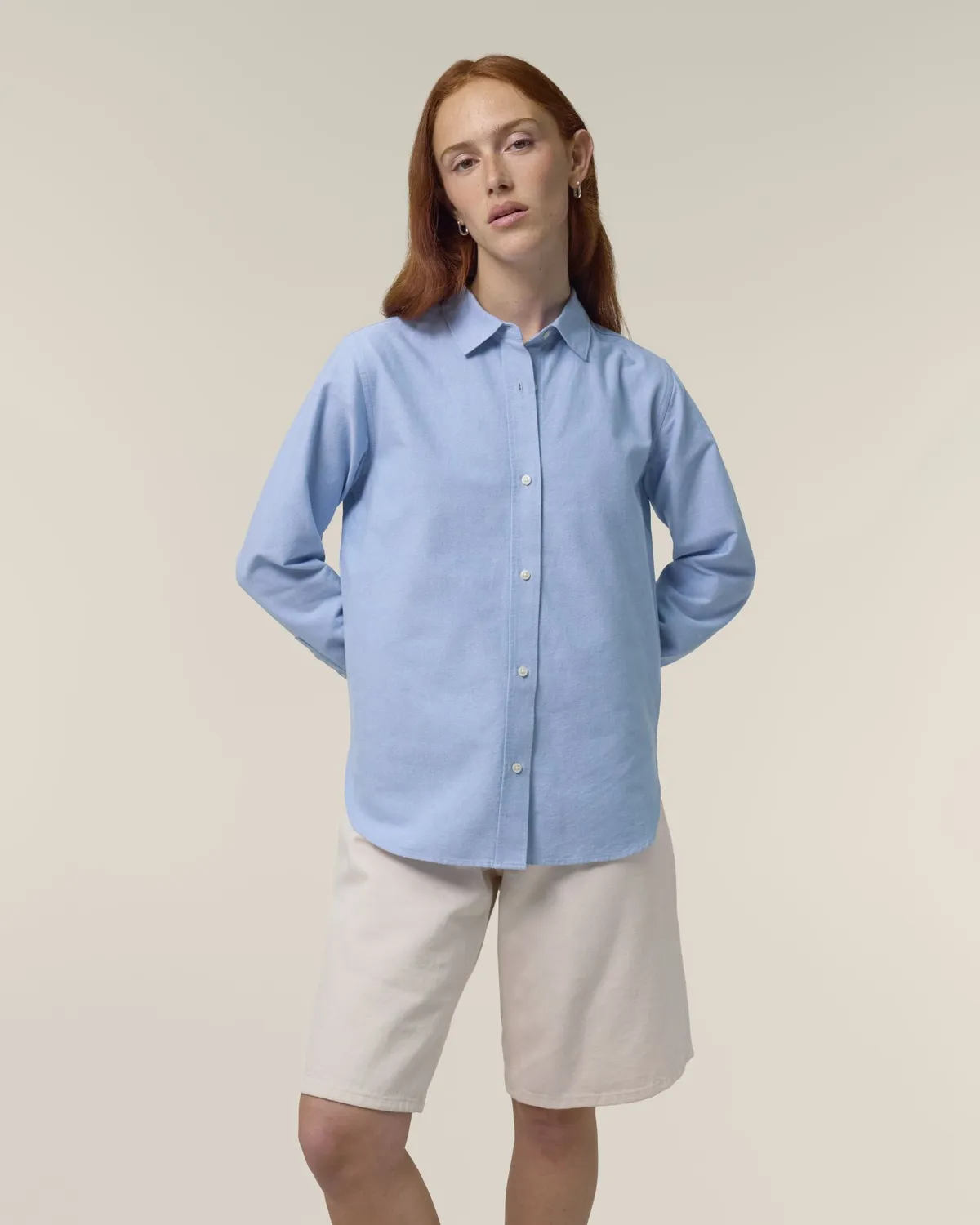Stella Oxford Shirt in blue oxford, voorkant