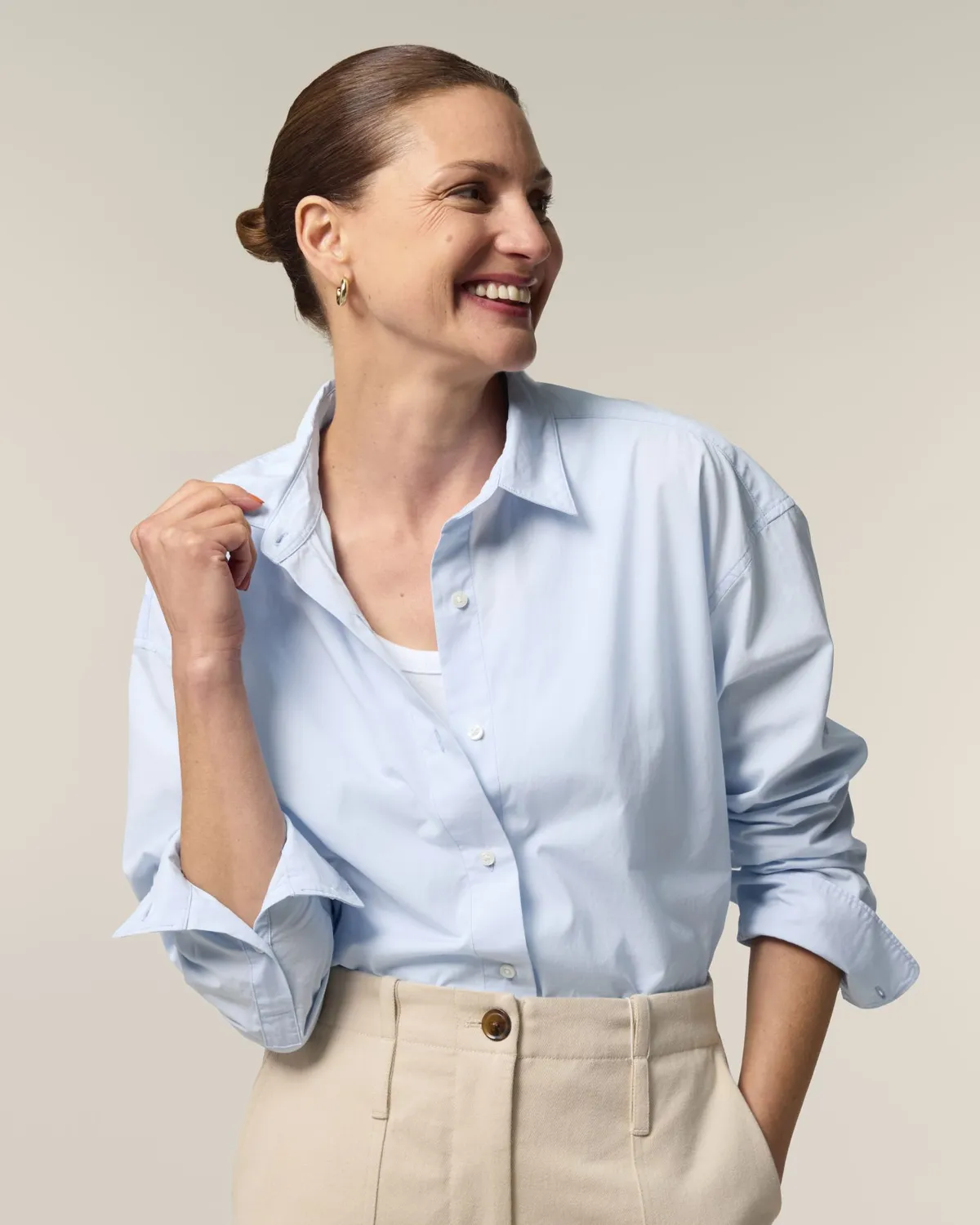 Stella Styler Shirt in summer blue, voorkant