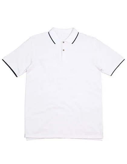 The Tipped Polo in white/navy