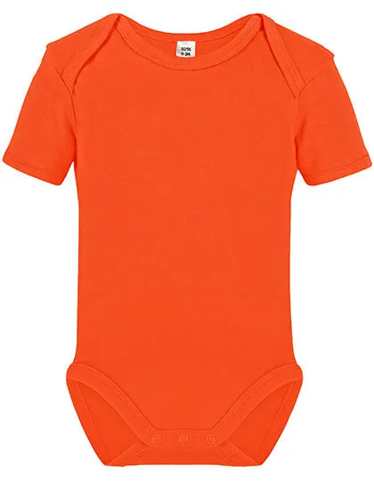 Short Sleeve Baby Bodysuit in orange